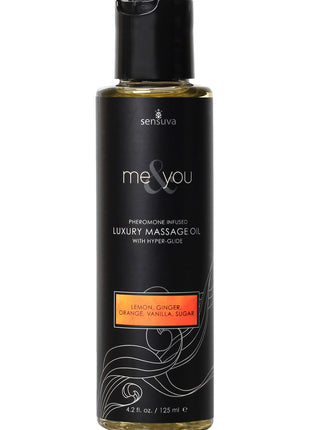 Me and You Pheromone Infused Luxury Massage Oil Lemon Ginger Orange Vanilla Sugar - 4.2oz
