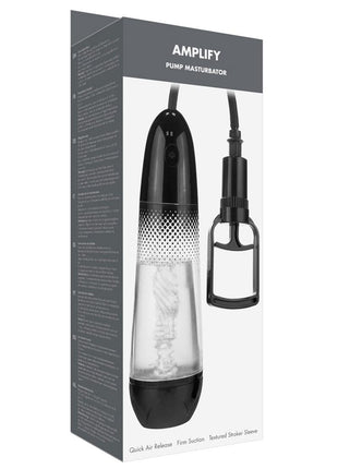 ME YOU US Amplify Pump Masturbator - Black/Clear