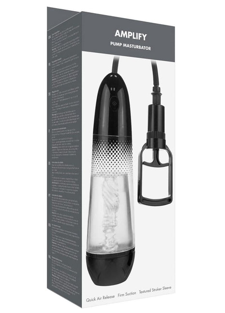ME YOU US Amplify Pump Masturbator - Black/Clear