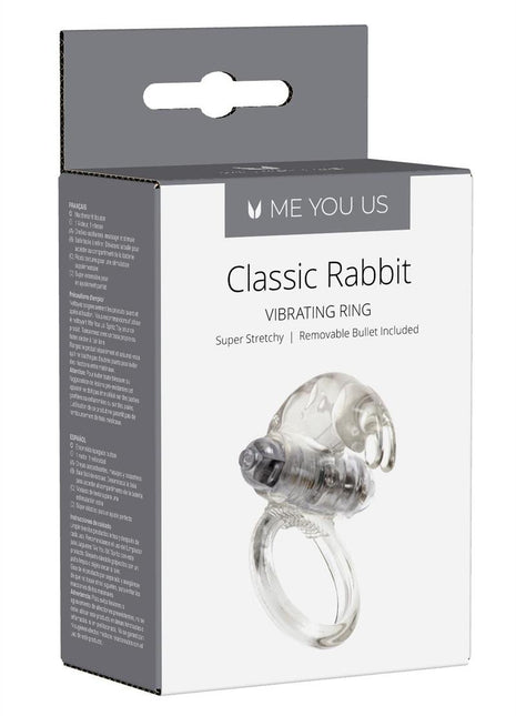 ME YOU US Classic Rabbit Vibrating Cock Ring - Clear