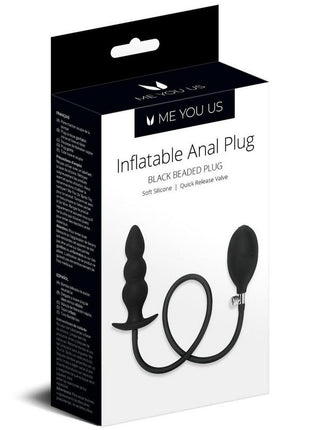 ME YOU US Inflatable Silicone Anal Beaded Plug - Black