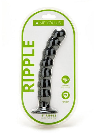 ME YOU US Ripple G-Spot Peg - Black - 8in
