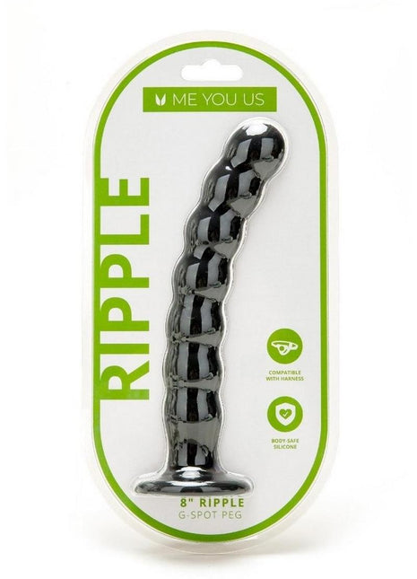 ME YOU US Ripple G-Spot Peg - Black - 8in