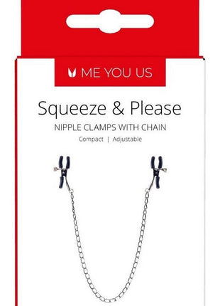 ME YOU US Squeeze and Please Adjustable Nipple Clamps with Chain