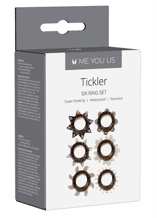 ME YOU US Tickler Ring Set Assorted Textured Cock Rings - Smoke - 6 Pack