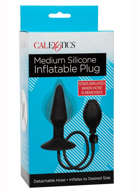 Medium Silicone Inflatable Plug - Black - Medium