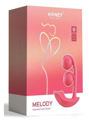 Melody Pressure Sensing App-Controlled Rechargeable Silicone Twin Balls Clit and G-Spot Vibrator - Red