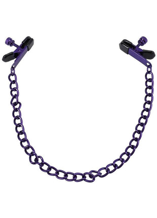 Merci Chained Up Nipple Clamps - Purple