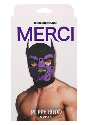 Merci Neoprene Puppy Hood - Black/Purple