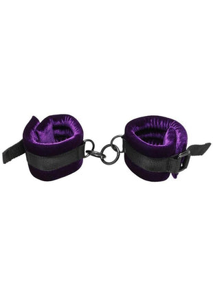 Merci Velvet Ankle Cuffs - Black/Purple