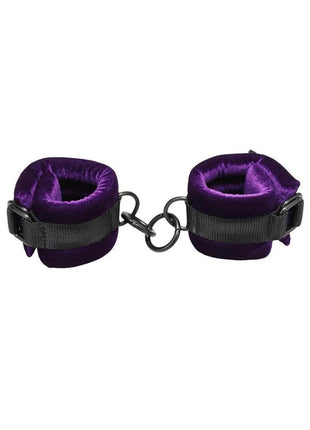 Merci Velvet Wrist Cuffs - Black/Purple