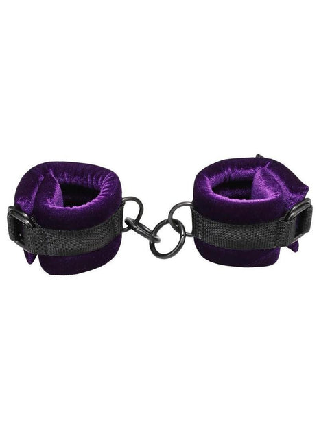 Merci Velvet Wrist Cuffs - Black/Purple