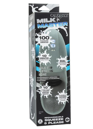 Milk Master Rechargeable Silicone Squeeze and Please Masturbator - Gray/Grey