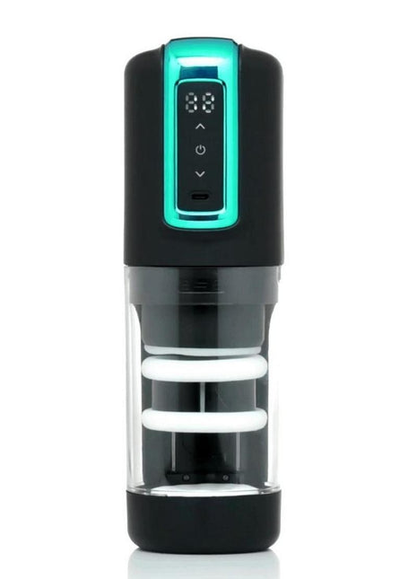 Milker Roto-Stroke Thrusting and Rotating Masturbator - Black/White