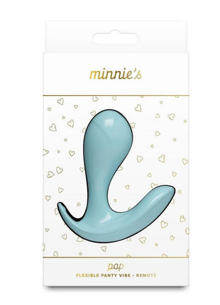 Minnie's Pop Rechargeable Silicone Insertable Panty Vibe with Remote Control - Blue