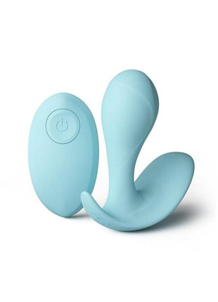 Minnie's Pop Rechargeable Silicone Insertable Panty Vibe with Remote Control - Blue
