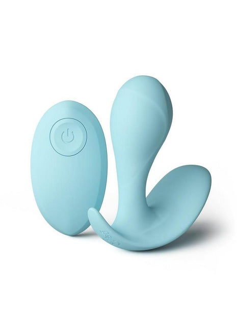 Minnie's Pop Rechargeable Silicone Insertable Panty Vibe with Remote Control - Blue