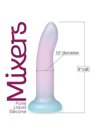 Mixers Blueberry Crush Silicone G-Spot Dildo with Suction Cup - Blue/Lavender - 8in