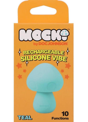 Mochi Mushroom Vibe 10 Function Silicone Rechargeable Vibrator - Teal