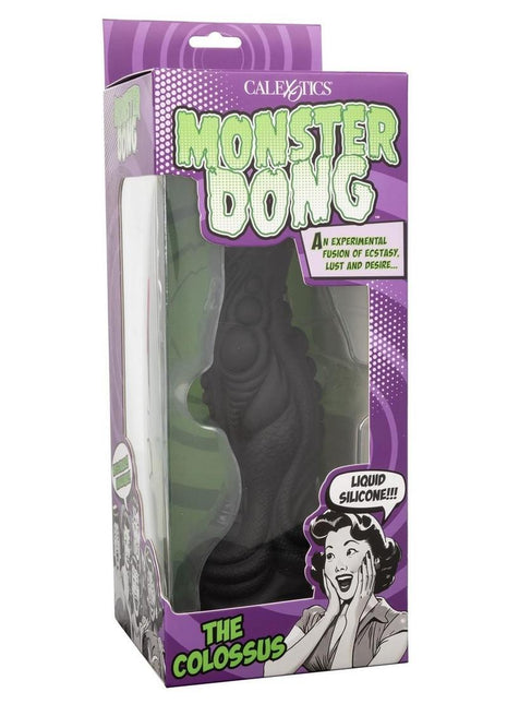 Monster Dong The Colossus Silicone Dildo - Black - 9.75in