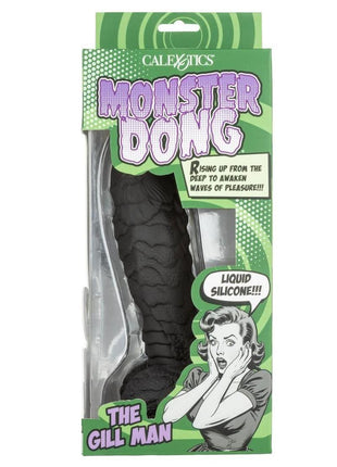 Monster Dong The Gill Man Silicone Dildo - Black - 7.25in