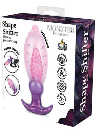 Monster Romance Shape Shifter Blow-Up Silicone Anal Plug - Pink/Purple