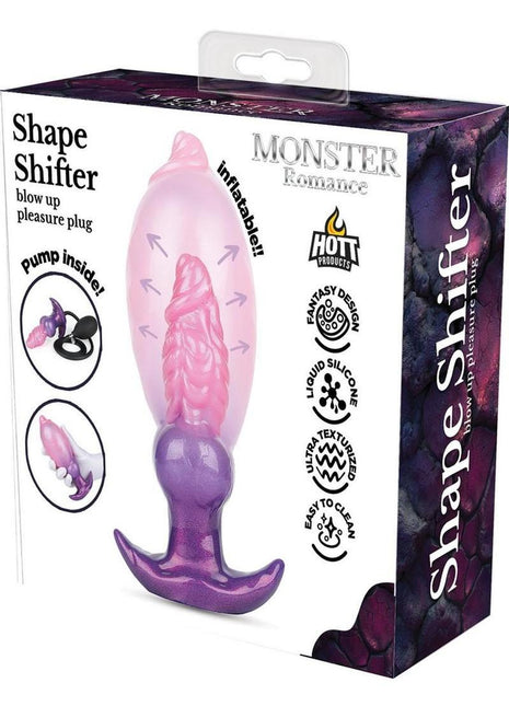 Monster Romance Shape Shifter Blow-Up Silicone Anal Plug - Pink/Purple