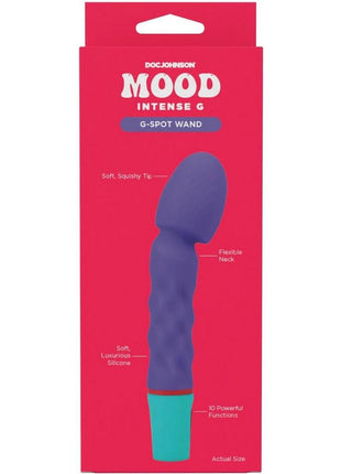 Mood Intense G Rechargeable Silicone G-Spot Wand - Purple/Teal