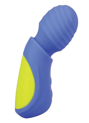 Mood Play Rechargeable Silicone Mini Power Wand - Blue/Yellow