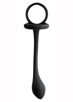 My Cock Ring Silicone Cock Ring with Butt Plug - Black