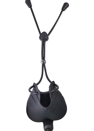 My Cock Ring Vibrating Scrotum Pouch and Cinch Silicone Cock Ring - Black