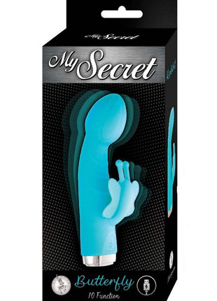 My Secret Butterfly Rechargeable Silicone Rabbit Vibrator - Aqua/Blue