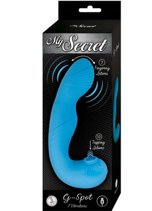 My Secret G-Spot Rechargeable Silicone Vibrator with Clitoral Stimulator - Blue