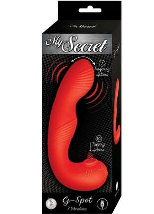 My Secret G-Spot Rechargeable Silicone Vibrator with Clitoral Stimulator - Red