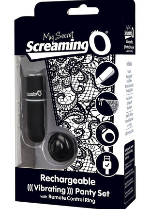 My Secret USB Rechargeable Panty Vibe Set with Silicone Remote Control Ring Waterproof - Black