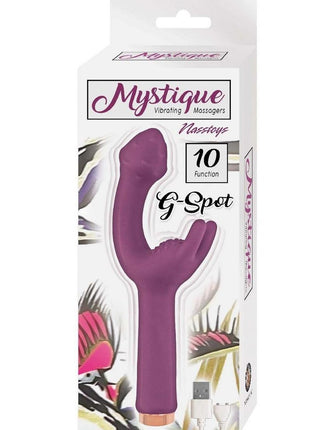 Mystique Vibrating Massagers Rechargeable Silicone G-Spot Vibrator - Eggplant/Purple