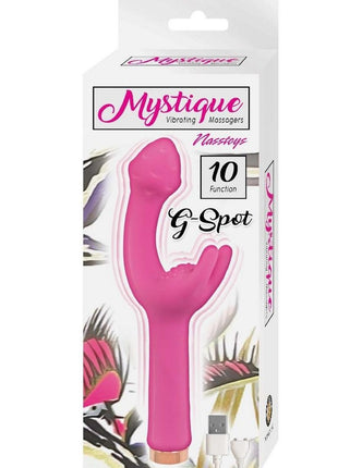 Mystique Vibrating Massagers Rechargeable Silicone G-Spot Vibrator - Pink