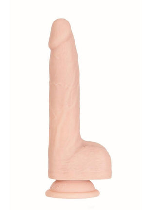 Naked Addiction Maximum Thrusting and Vibrating Rechargeable Silicone Dong with Remote Control - Vanilla - 8.5in