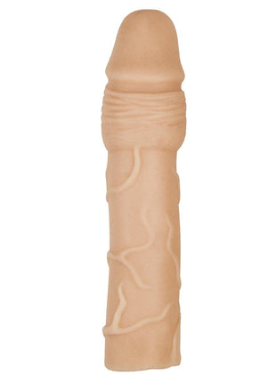 Natural Realskin Penis Xtender Vibrating Penis Extender - Flesh/Vanilla
