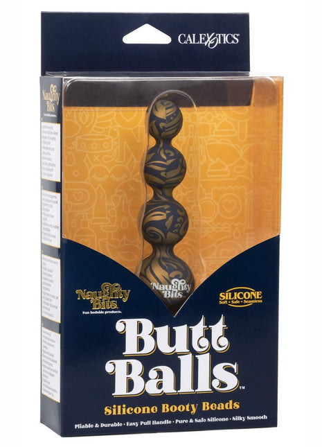 Naughty Bits Butt Balls Silicone Booty Anal Beads - Mutli-Colored - Multicolor