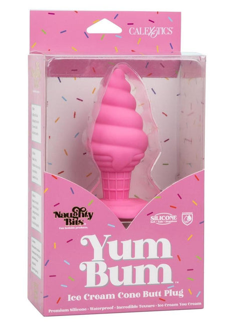 Naughty Bits Yum Bum Ice Cream Cone Silicone Butt Plug - Pink