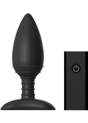 Nexus Ace Rechargeable Silicone Vibrating Butt Plug with Remote Control - Black - Medium