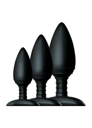 Nexus Butt Plug Trio Silicone Butt Plugs - Black - 3 Pieces