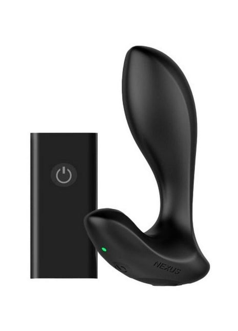 Nexus Duo Rechargeable Silicone Remote Control Beginner Butt Plug - Black - Small