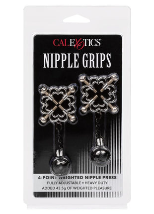 Nipple Grips 4-Point Weighted Nipple Press - Black/Silver