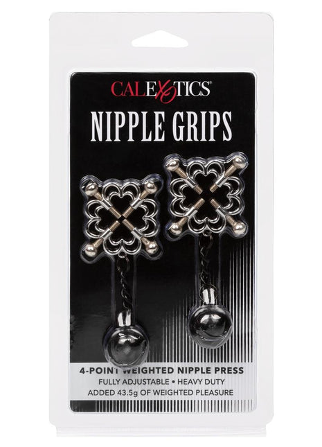 Nipple Grips 4-Point Weighted Nipple Press - Black/Silver