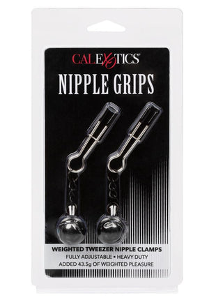 Nipple Grips Weighted Tweezer Nipple Clamps - Black/Silver