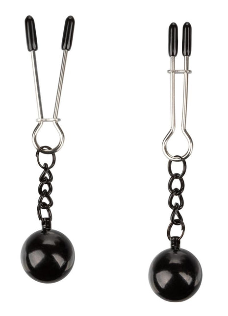 Nipple Grips Weighted Tweezer Nipple Clamps - Black/Silver