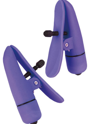 Nipple Play Nipplettes Vibrating Nipple Clamps - Purple
