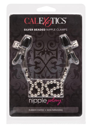 Nipple Play Silver Beaded Chain Nipple Clamps - Silver